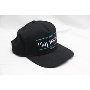 PS Sony Playstion Black Teal Adjustable Snapback Hat Flat Brim Bioworld